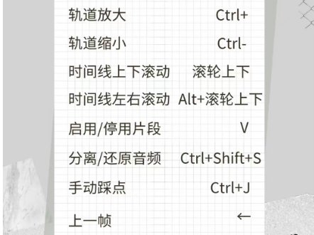 剪映快捷键大全表格图分享 剪映快捷键介绍